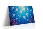 Luminous Dance Beneath the Waves sealife canvas print gallery-wrapped landscape canvas studio shot