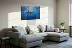 Majestic Depths sealife canvas print in a living room scene