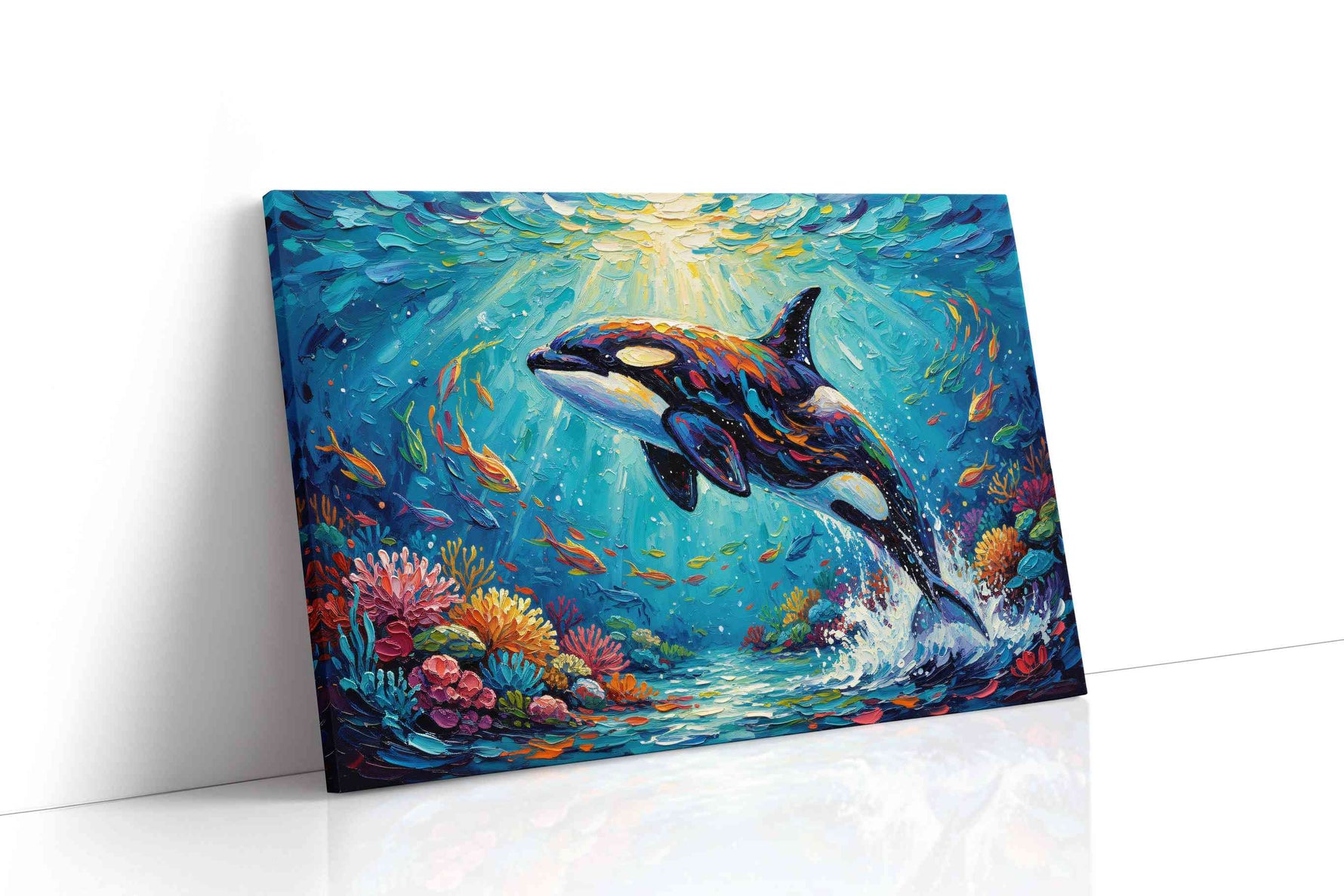 Majestic Ocean Symphony sealife canvas print, gallery-wrapped, ready to hang