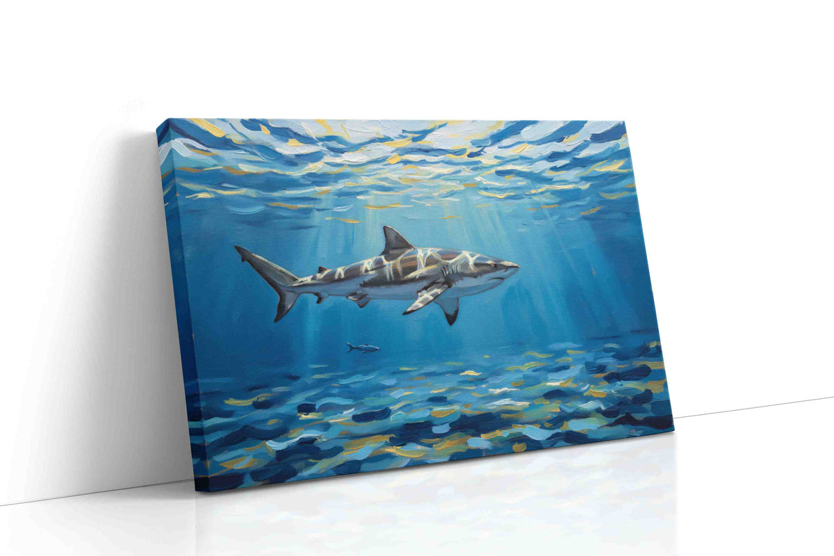 Majestic Underwater Glide sealife canvas print, gallery-wrapped, ready to hang