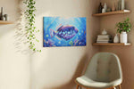 Mystic Reef Vibrance sealife canvas print, displayed in a living room