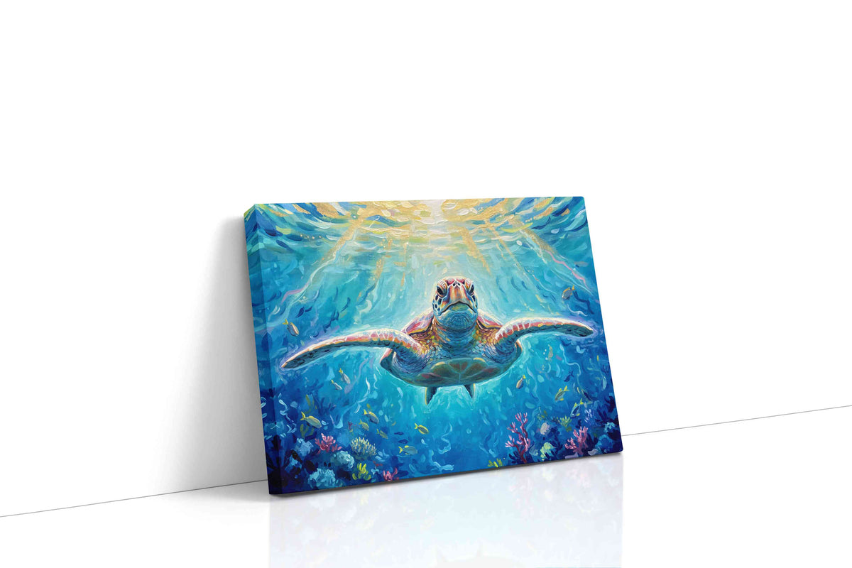 Ocean's Guardian Majesty Beneath sealife canvas print, gallery-wrapped, ready to hang