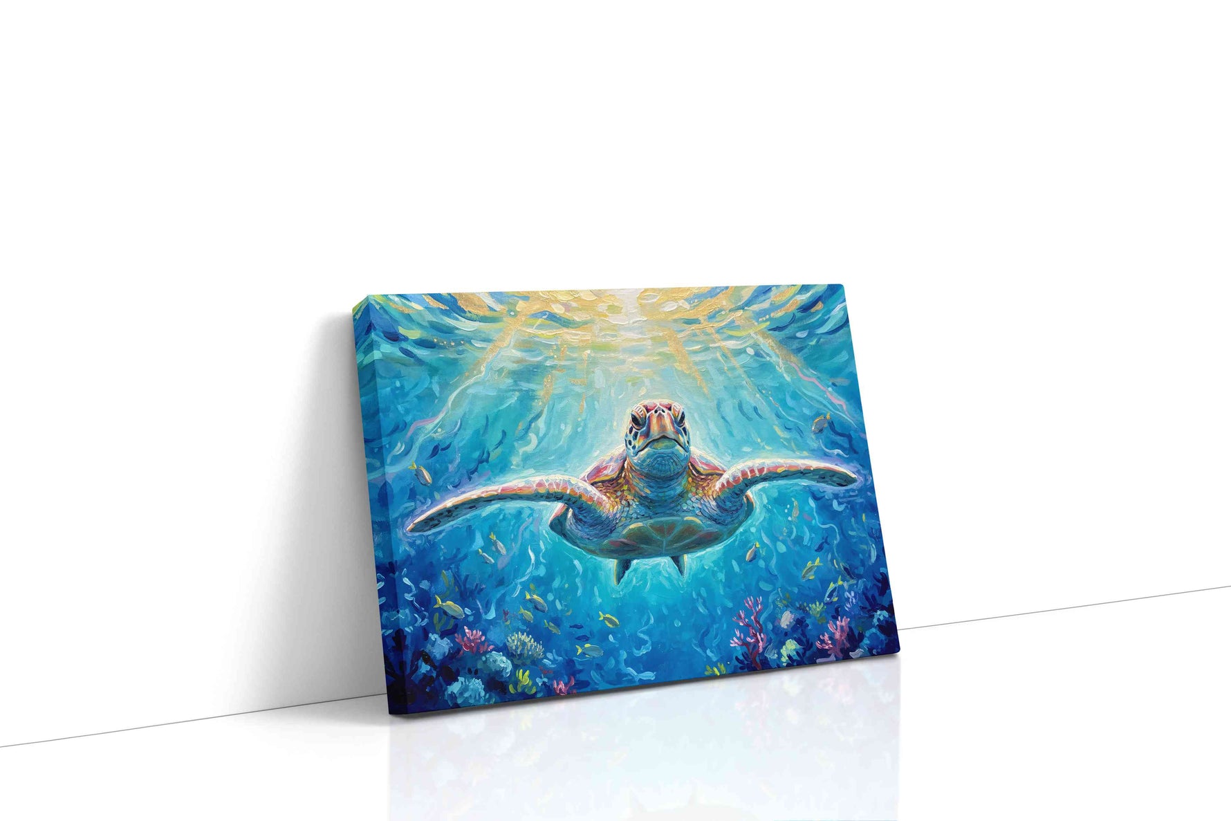 Ocean's Guardian Majesty Beneath sealife canvas print, gallery-wrapped, ready to hang