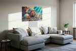 Ocean's Secret Dweller sealife canvas print, displayed in a living room