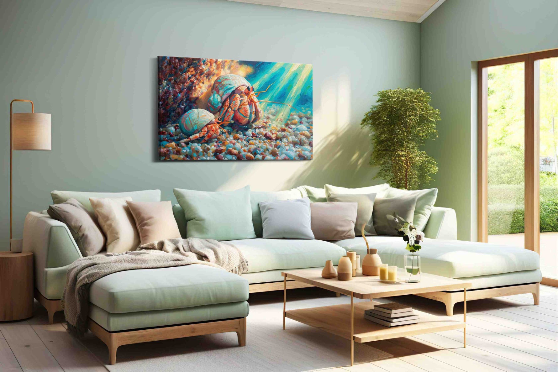 Ocean's Secret Dweller sealife canvas print, hanging on wall