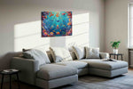 Ocean's Vibrant Canvas sealife canvas print, displayed in a living room
