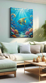 Radiance Beneath the Waves – sealife canvas wall art, gallery-wrapped, ready to hang