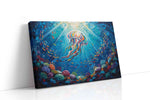 Radiant Ocean Ballet sealife canvas print, gallery-wrapped, ready to hang
