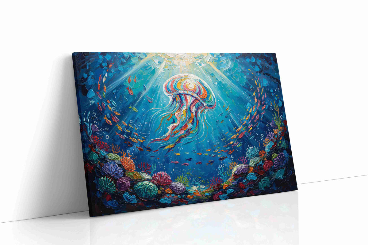 Radiant Ocean Ballet sealife canvas print gallery-wrapped landscape canvas studio shot