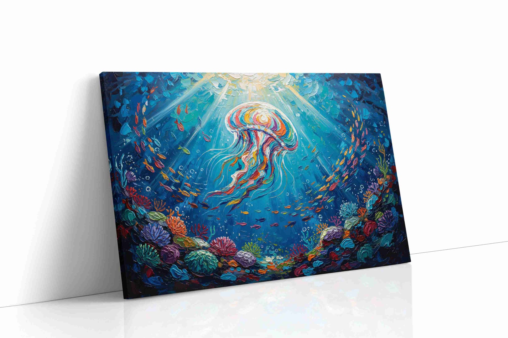 Radiant Ocean Ballet sealife canvas print gallery-wrapped landscape canvas studio shot