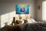 Rainbow Reef Majesty sealife canvas print, displayed in a bedroom
