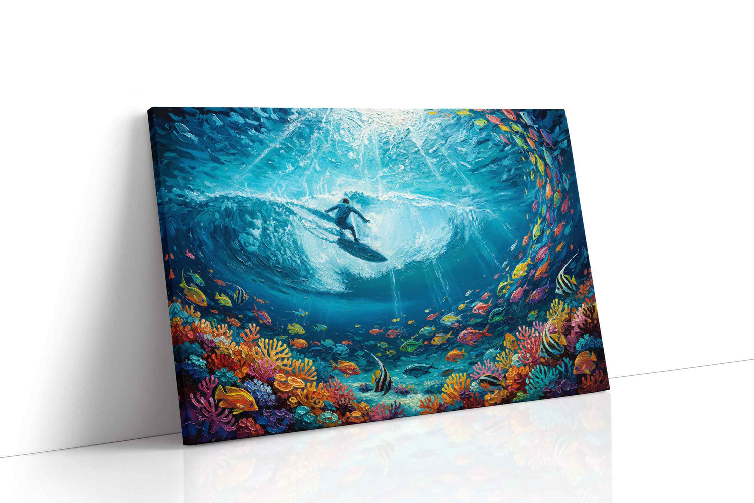 Riding the Ocean's Dream sealife canvas print, gallery-wrapped, ready to hang