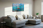 Serenade of the Coral Seas sealife canvas print styled in a living room
