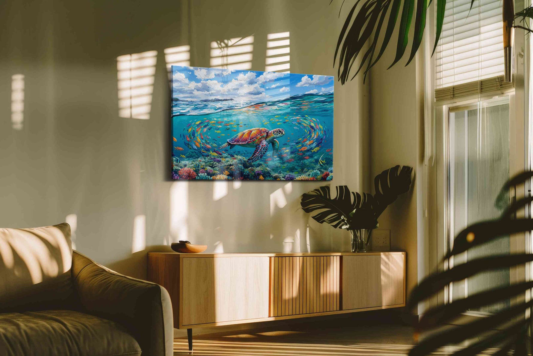 Serenade of the Coral Seas – sealife canvas wall art, gallery-wrapped, ready to hang