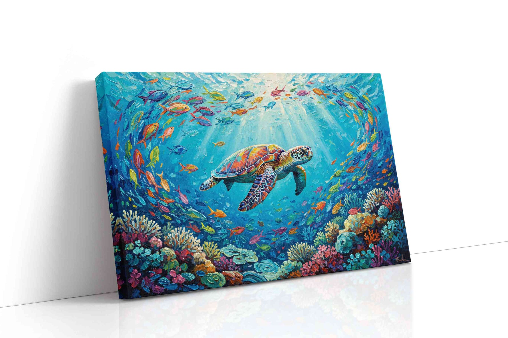Serenade of the Sea Turtle sealife canvas print gallery-wrapped landscape canvas studio shot