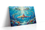 Sharks of the Coral Retreat sealife canvas print, gallery-wrapped, ready to hang