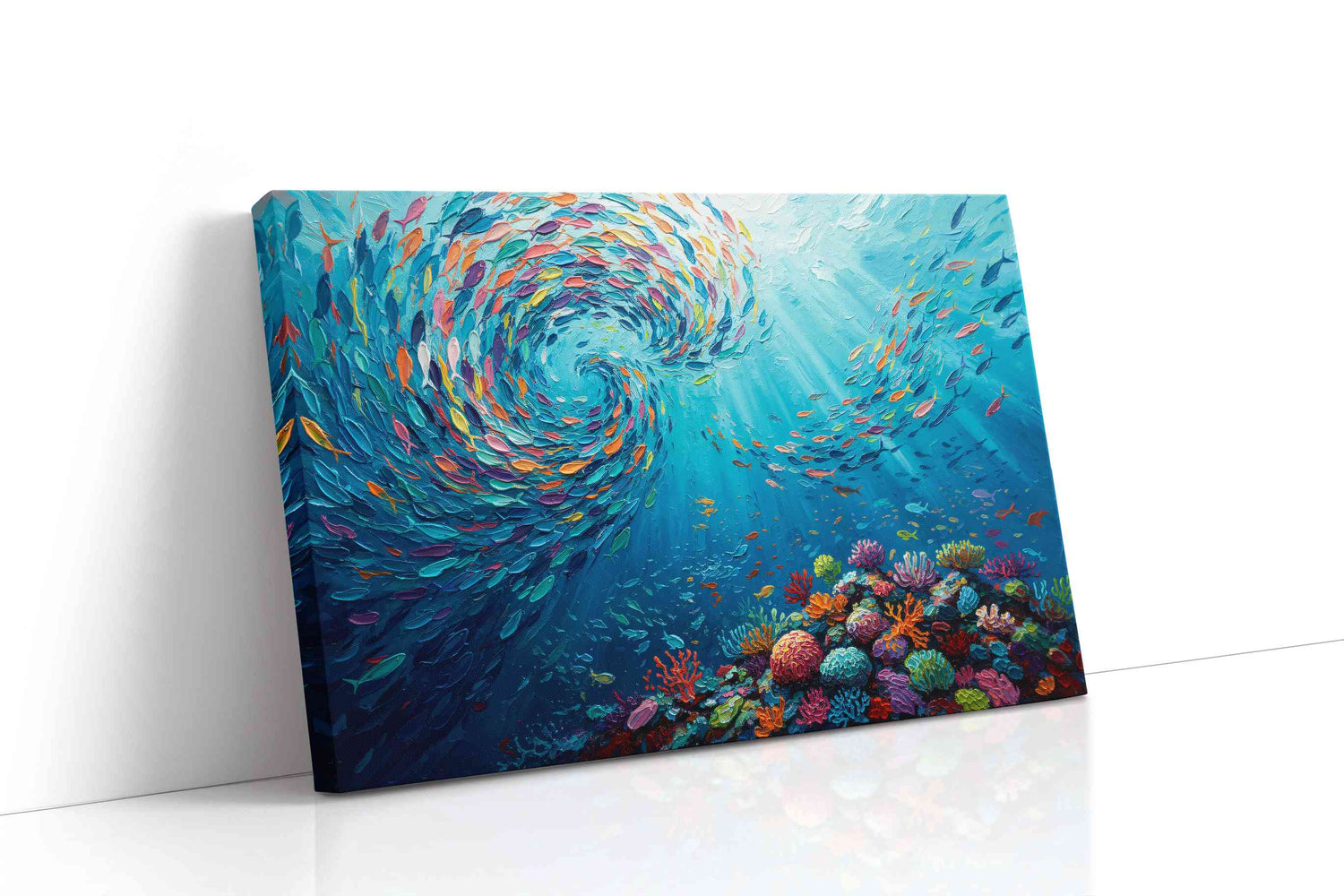 Spiral Symphony of the Sea sealife canvas print, gallery-wrapped, ready to hang