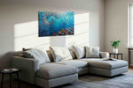 Spiral Symphony of the Sea sealife canvas print, displayed in a living room