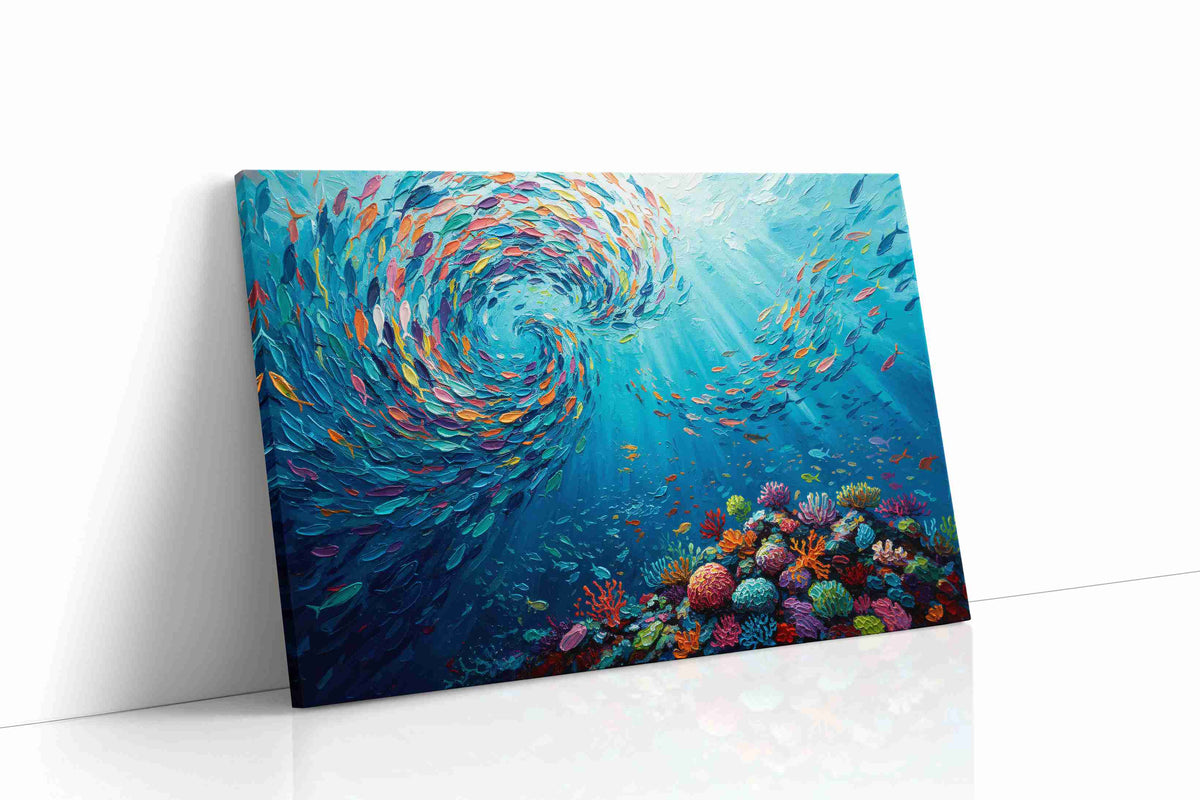 Spiral Symphony of the Sea sealife canvas print gallery-wrapped landscape canvas studio shot