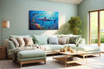 Symphony of the Deep sealife canvas print, hanging on wall