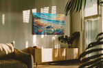 Tropical Dawn Serenade sealife canvas print, on wall, lifestyle preview