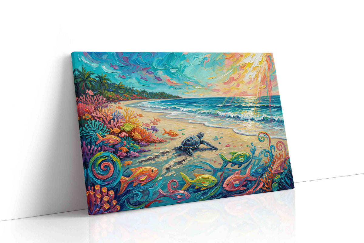 Tropical Dawn Serenade sealife canvas print gallery-wrapped landscape canvas studio shot