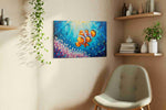 Undersea Serenade sealife canvas print, displayed in a living room