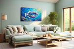 Underwater Color Symphony sealife canvas print, hanging on wall