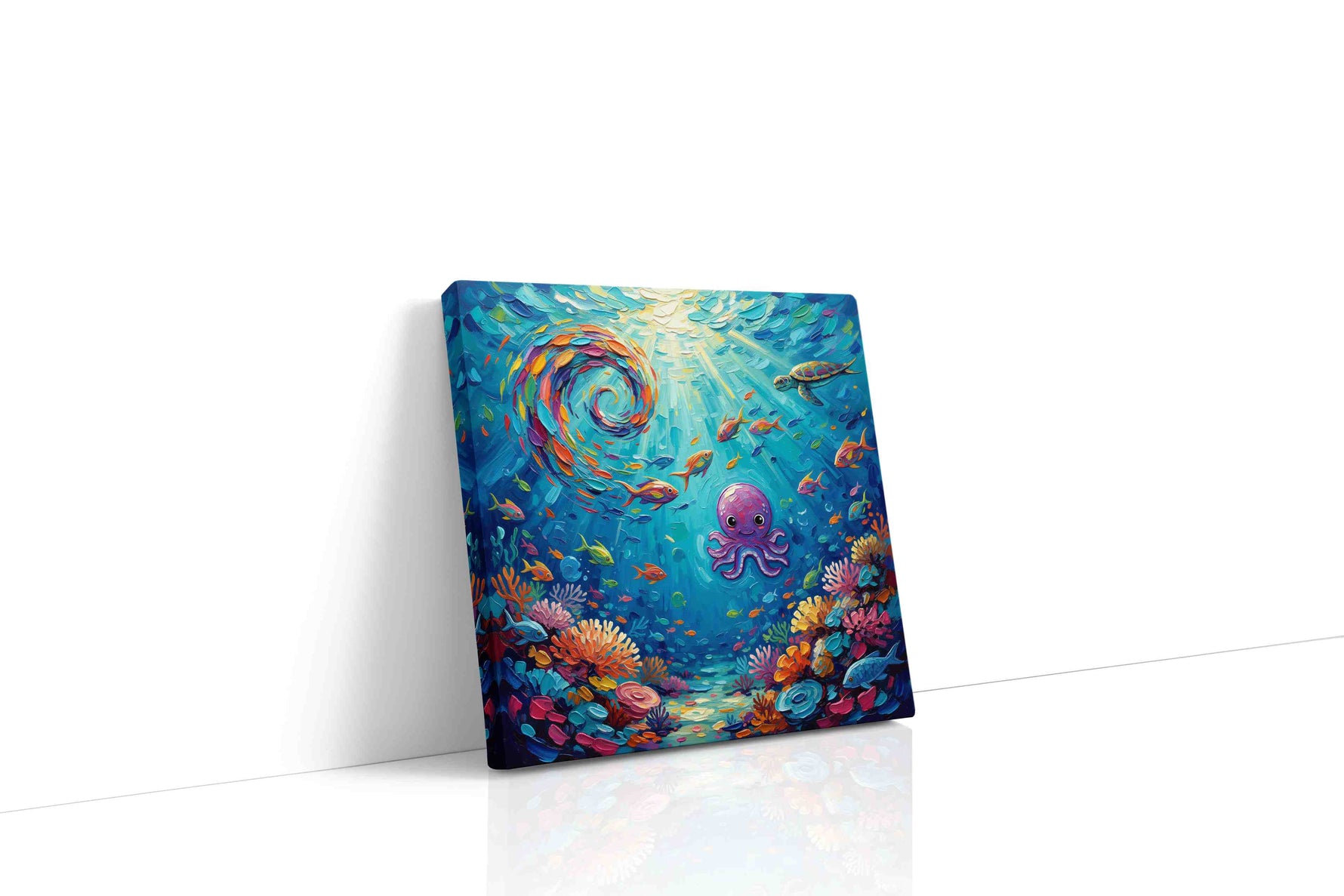 Underwater Harmony sealife canvas print, gallery-wrapped, ready to hang