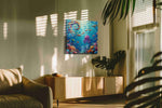Underwater Harmony sealife canvas print, on wall, lifestyle preview