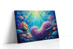 Underwater Kaleidoscope sealife canvas print, gallery-wrapped, ready to hang