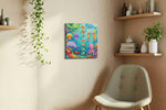 Underwater Symphony sealife canvas print in a living room scene