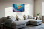 Underwater Whimsy Clownfish Journey – sealife canvas wall art, gallery-wrapped, ready to hang