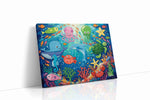 Underwater Whimsy Delight sealife canvas print gallery-wrapped landscape canvas studio shot