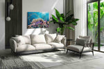 Vibrant Dance of the Coral Sea sealife canvas print, hanging on wall — view 4