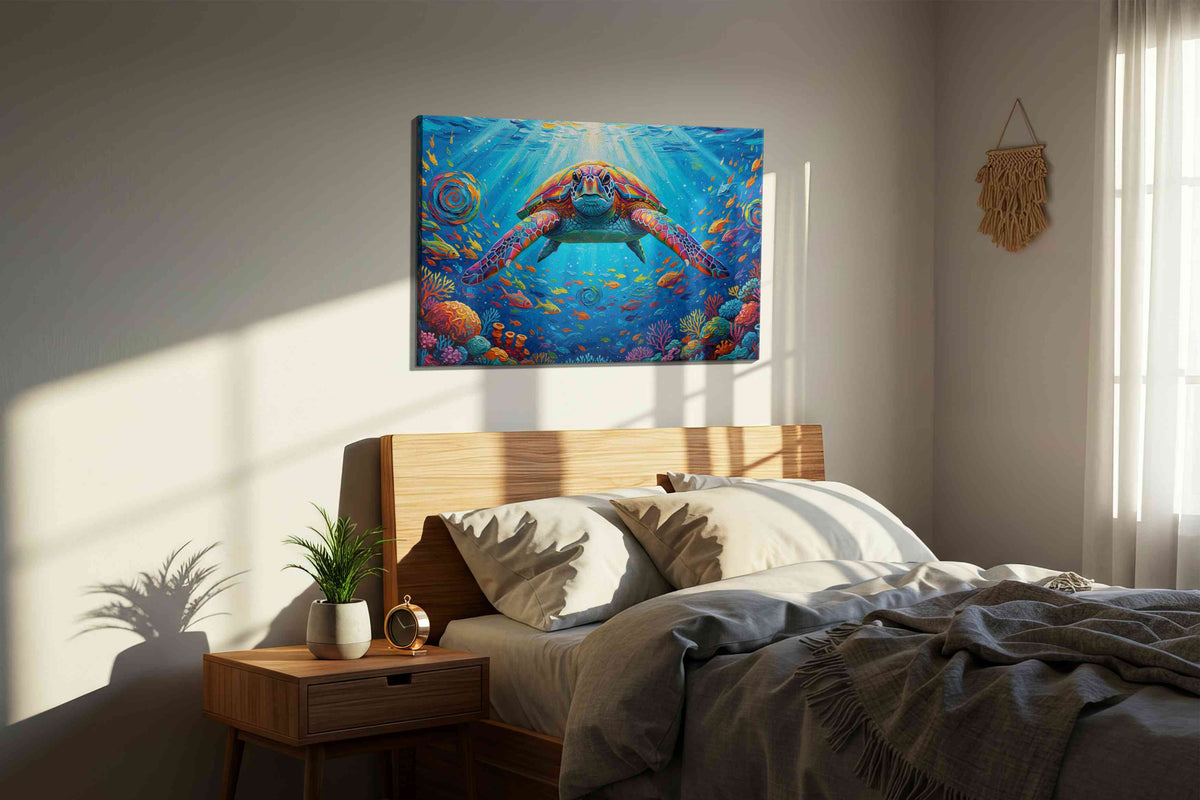 Vibrant Ocean Odyssey – sealife canvas wall art, gallery-wrapped, ready to hang