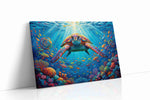 Vibrant Ocean Odyssey sealife canvas print gallery-wrapped landscape canvas studio shot