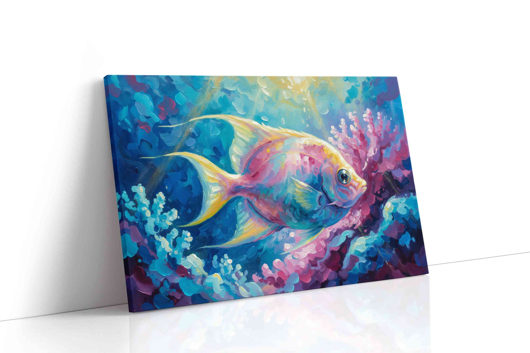 Vibrant Reef Dreamscape sealife canvas print, gallery-wrapped, ready to hang