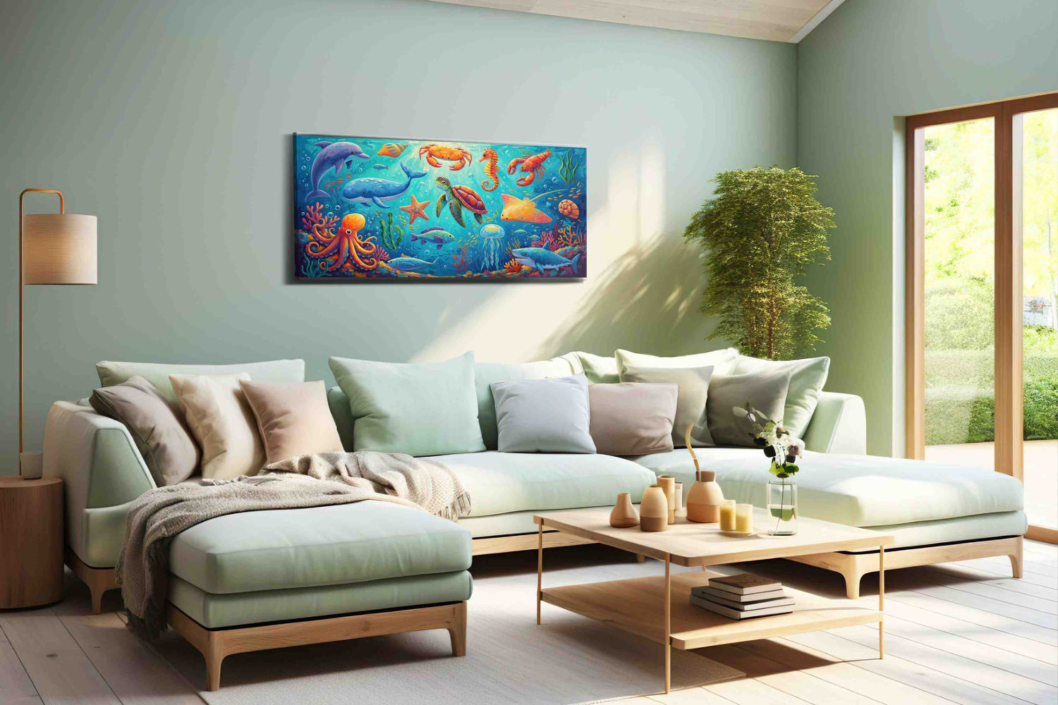 Vibrant Underwater Harmony – sealife canvas wall art, gallery-wrapped, ready to hang