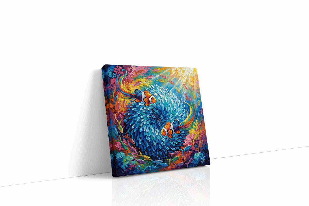 Vibrant Whirl of the Deep sealife canvas print, gallery-wrapped, ready to hang