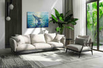 Whale Symphony at Dawn sealife canvas print in a modern interior mockup