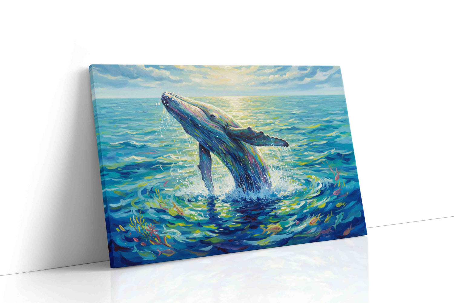Whale Symphony at Dawn II sealife canvas print, gallery-wrapped, ready to hang