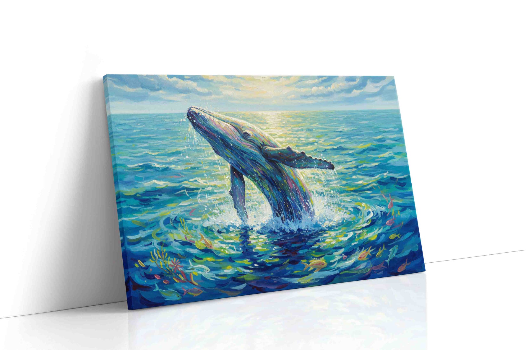 Whale Symphony at Dawn II sealife canvas print, gallery-wrapped, ready to hang