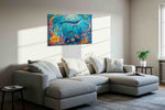 Whale's Harmony in the Coral Symphony sealife canvas print, gallery-wrapped, ready to hang — view 2