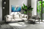 Whale's Leap into Light sealife canvas print, on wall, lifestyle preview