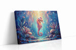 Whimsical Seahorse Symphony sealife canvas print gallery-wrapped landscape canvas studio shot