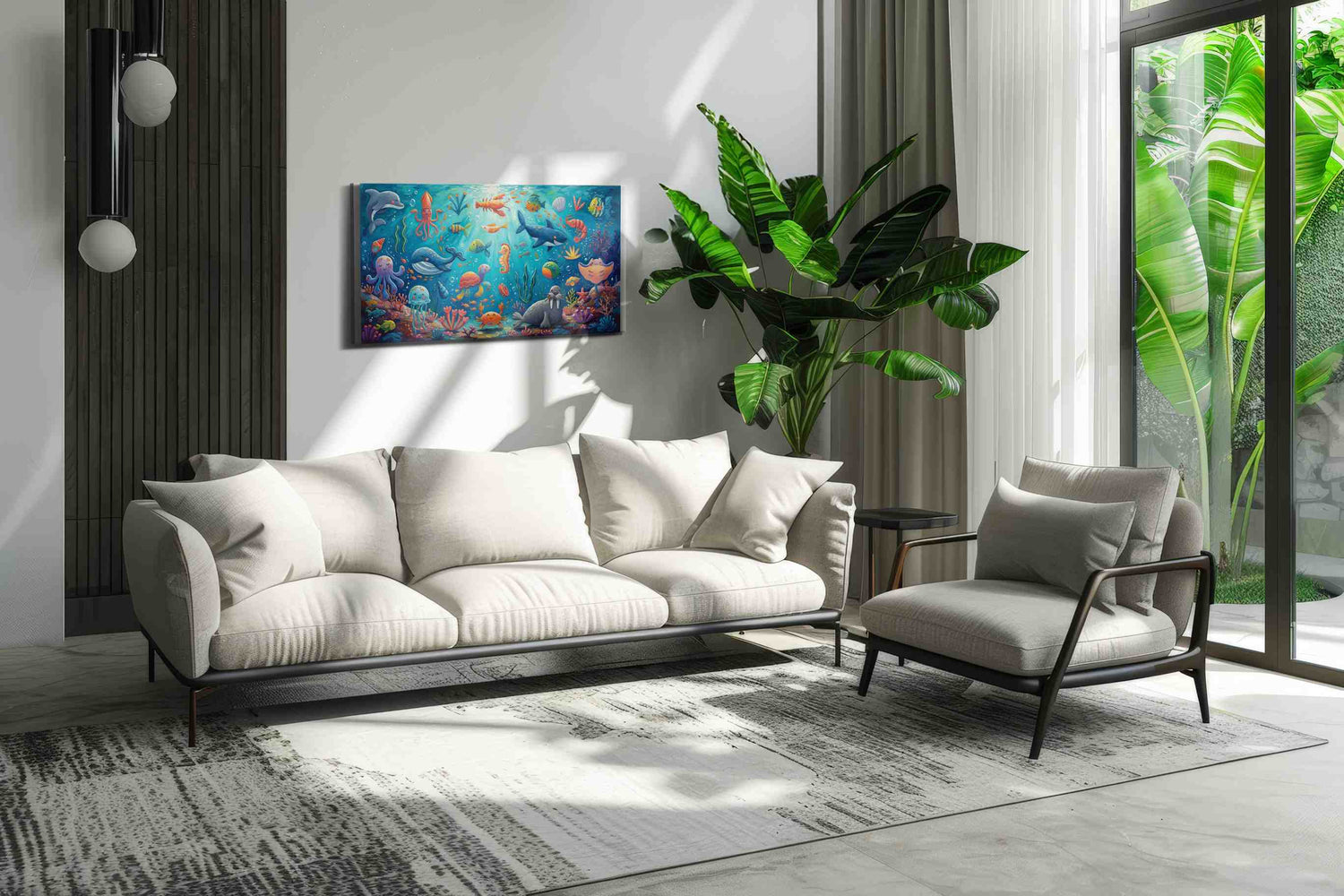 Whimsical Underwater Ballad – sealife canvas wall art, gallery-wrapped, ready to hang