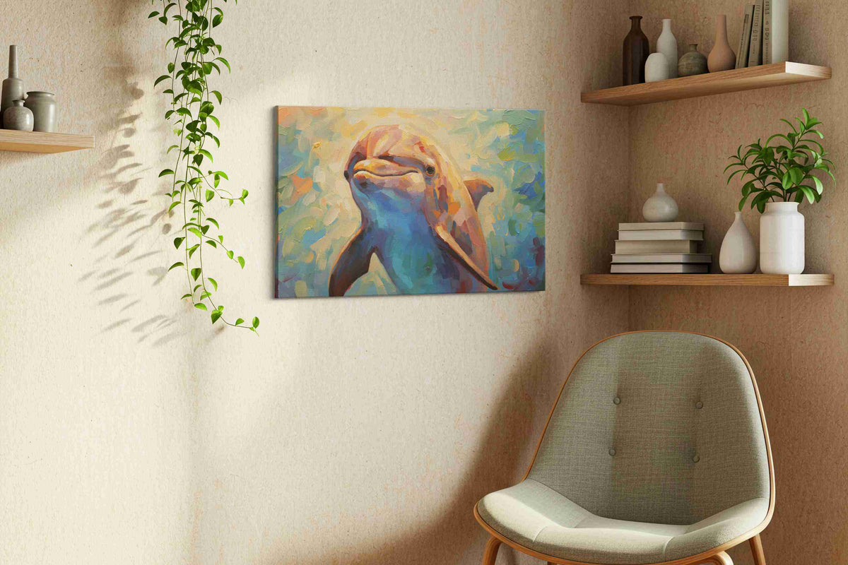 Whimsical Wave Dancer – sealife canvas wall art, gallery-wrapped, ready to hang