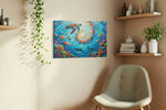 Whirlpool of Ocean Wonders sealife canvas print styled in a living room