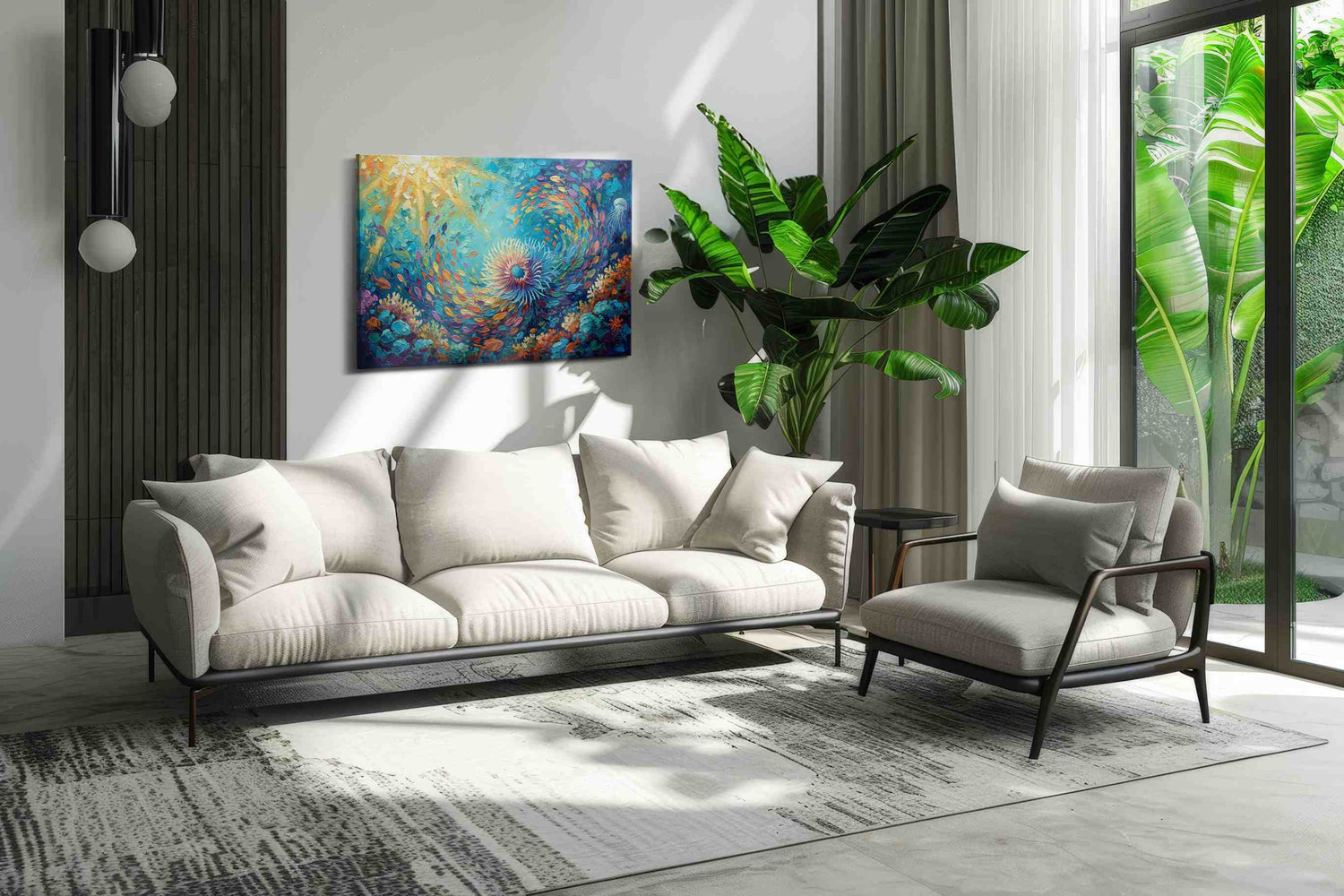 Whirlpool of Vibrant Coral Dreams – sealife canvas wall art, gallery-wrapped, ready to hang